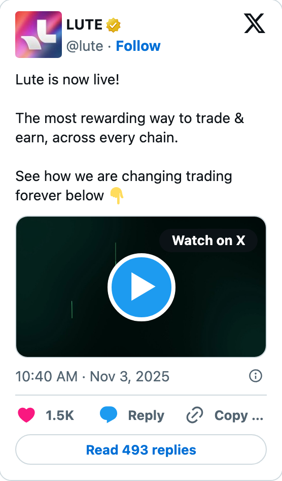 Authentic Lute launch post from November 3, 2025